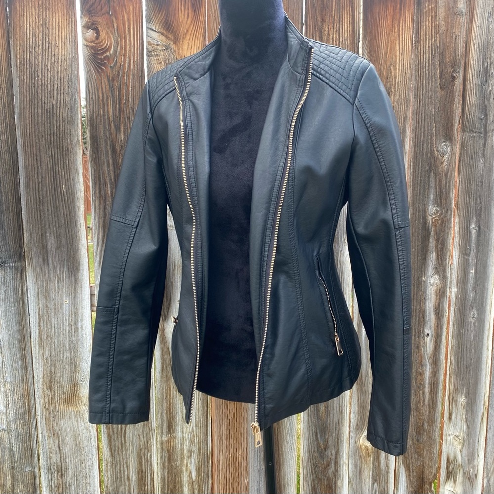 Bellivera Faux Leather Moto Jacket